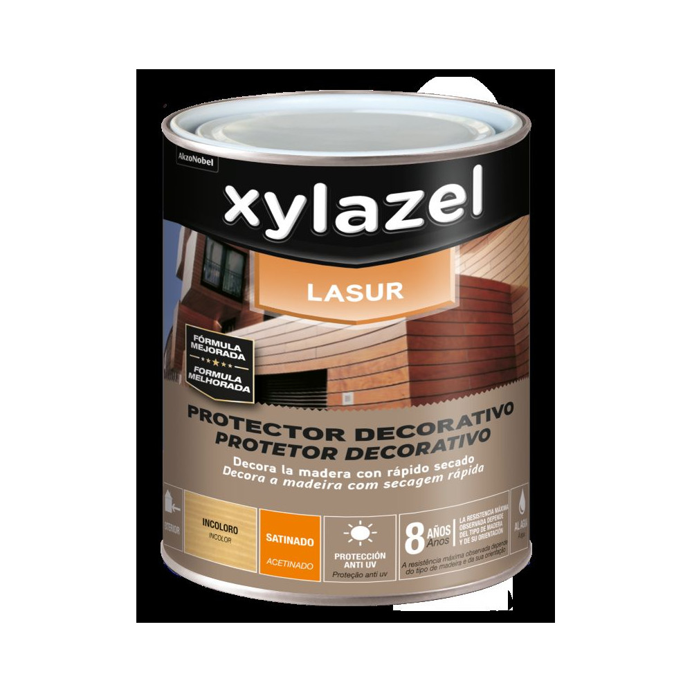 XYLAZEL LASUR DECOR AGUA SATINADO INCOLORO 4 L