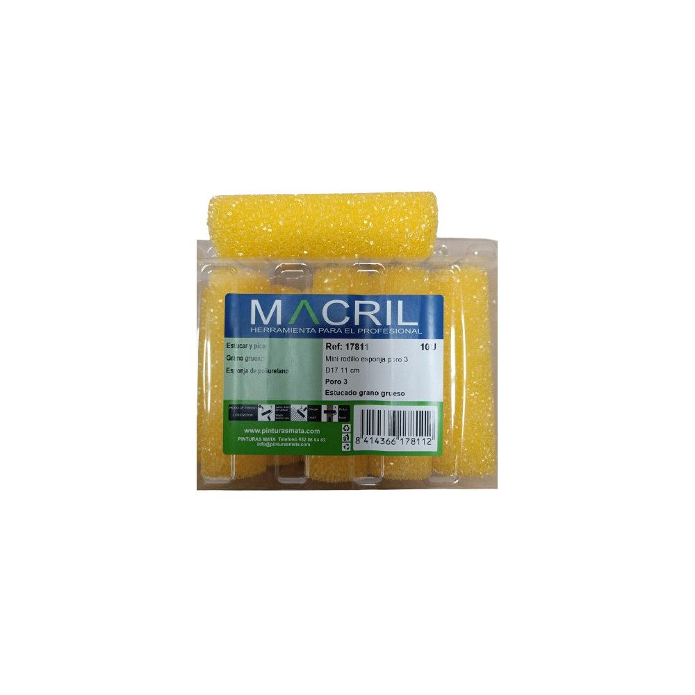 MACRIL 17811 MINI RODILLO D17 PORO 3 PICADOS 11 CM (10)