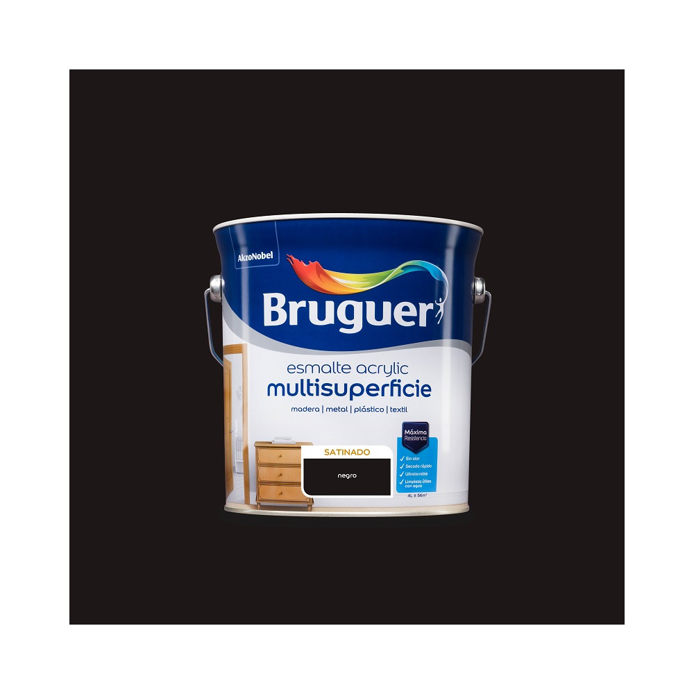 BRUGUER ACRYLIC SATINADO NEGRO 4 L