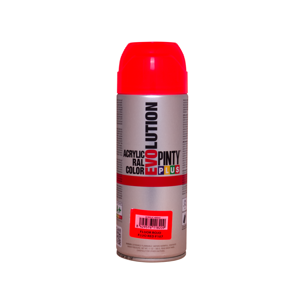 PINTYPLUS SPRAY EVOLUTION FLUORESCENTE F107 ROJO 400 ML