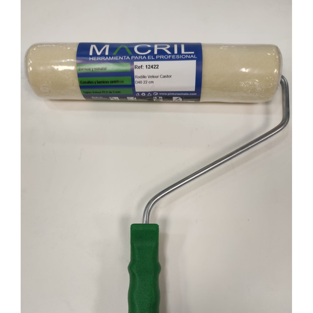 MACRIL 12422 RODILLO VELOUR CASTOR D40 22 CM