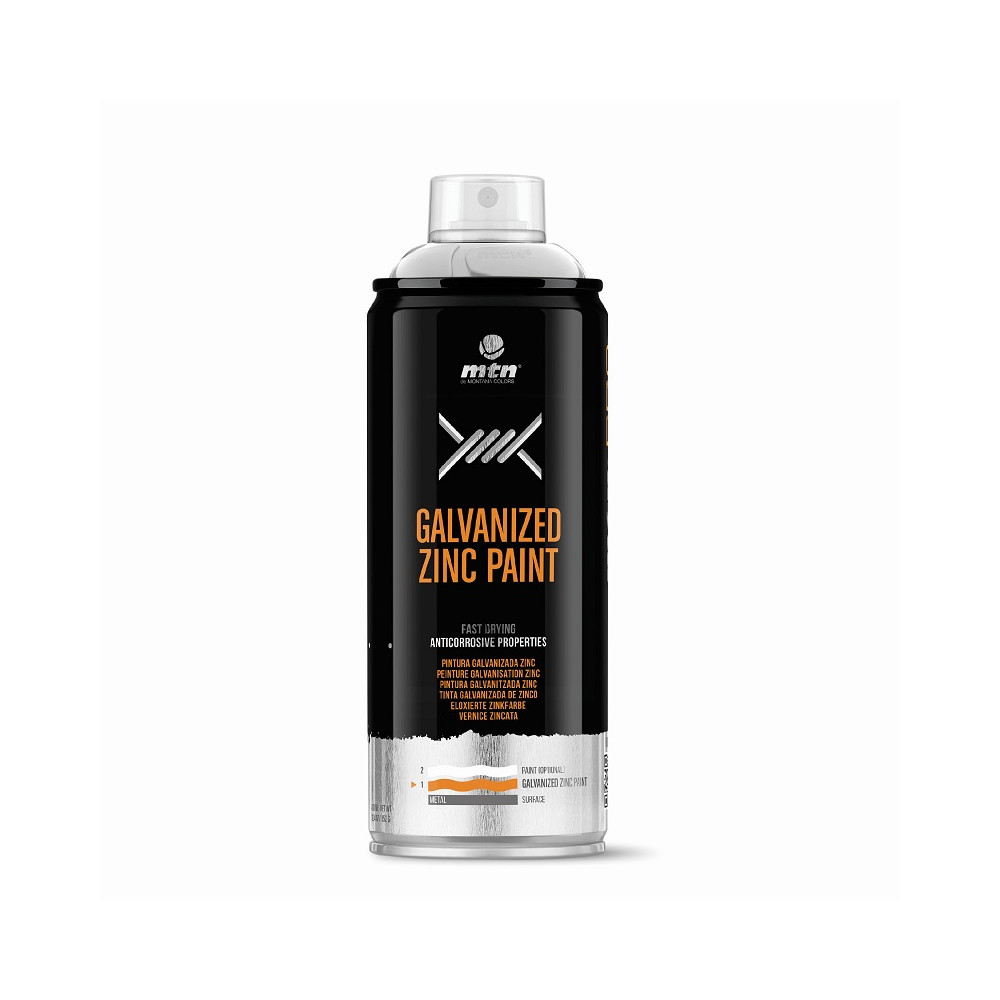 MTN SPRAY PRO PLATA GALVANIZADA (ZINC BRILLANTE) 400ML