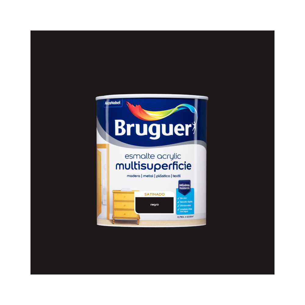 BRUGUER ACRYLIC SATINADO NEGRO 0,75 L