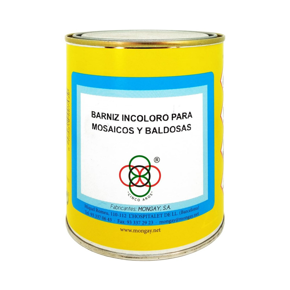 MONGAY 14300 BARNIZ MOSAICOS Y BALDOSAS BRILLO 4 L