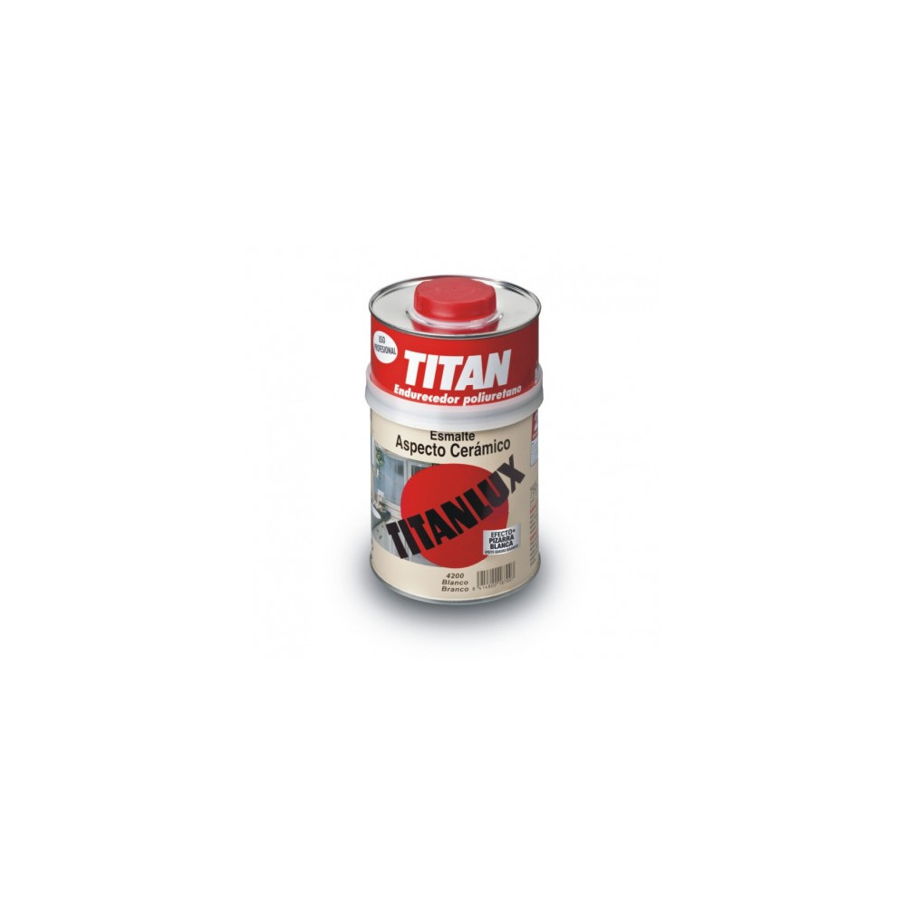 TITANLUX ESMALTE ASPECTO CERAMICO BRILLO BLANCO 750 ML