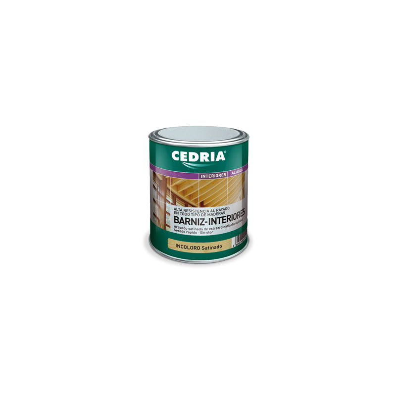 CEDRIA BARNIZ INTERIORES SATINADO INCOLORO 4 L