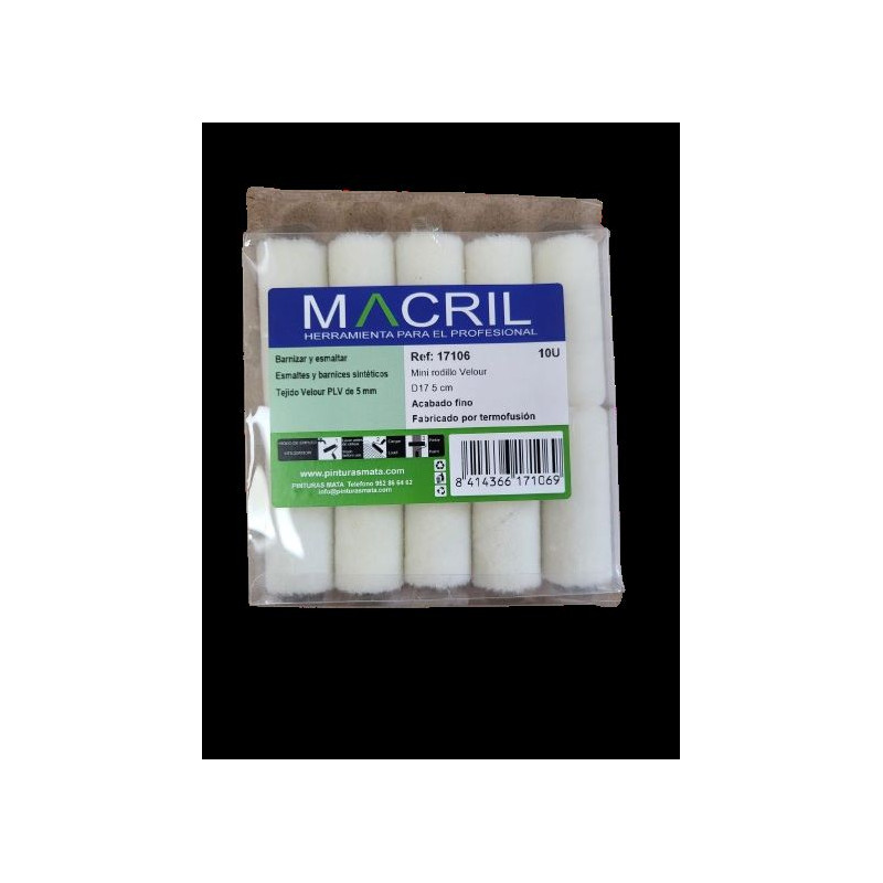 MACRIL 17106 MINIRODILLO VELOUR 5 CM (10)