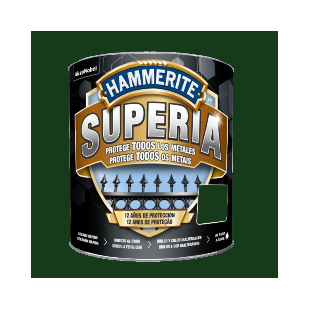 HAMMERITE SUPERIA SATINADO VERDE 0,75 L HAMMERITE SUPERIA SATINADO VERDE 0,75 L