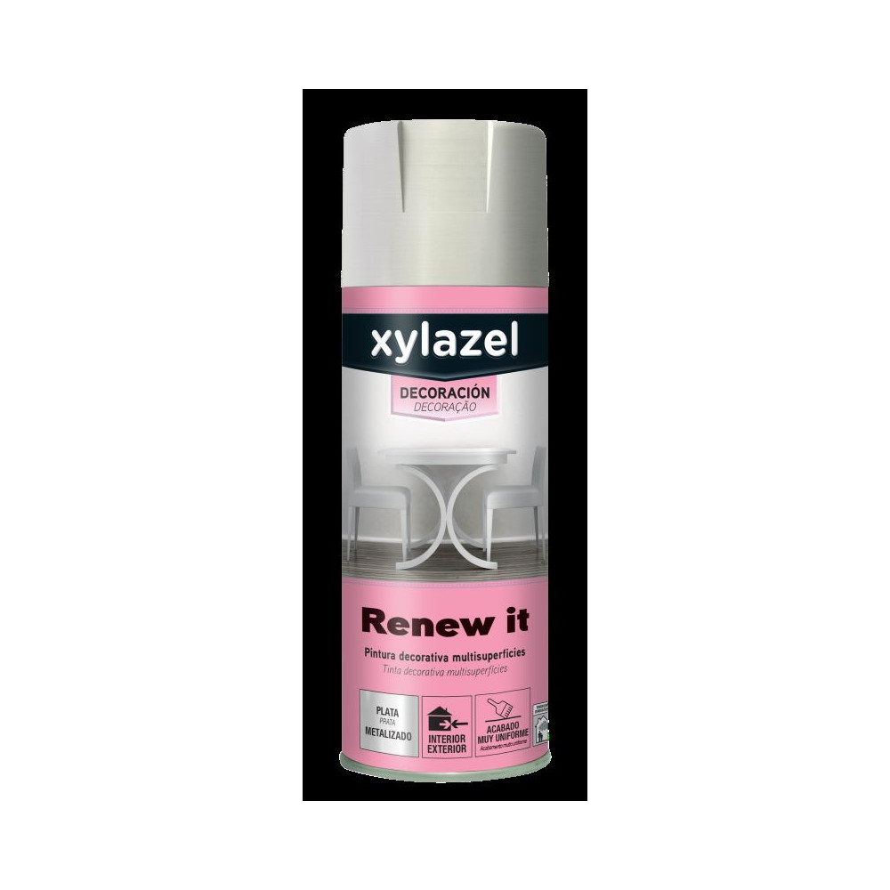 XYLAZEL RENEW IT SPRAY METALIZADO PLATA 400 ML (baja) XYLAZEL RENEW IT SPRAY METALIZADO PLATA 400 ML (baja)