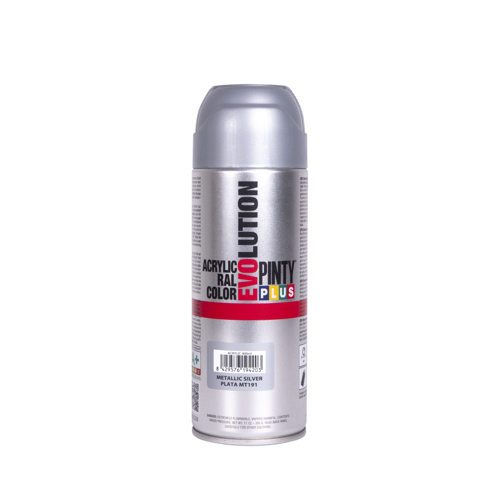 PINTYPLUS SPRAY EVOLUTION METALIZADA MT191 PLATA 400 ML PINTYPLUS SPRAY EVOLUTION METALIZADA MT191 PLATA 400 ML