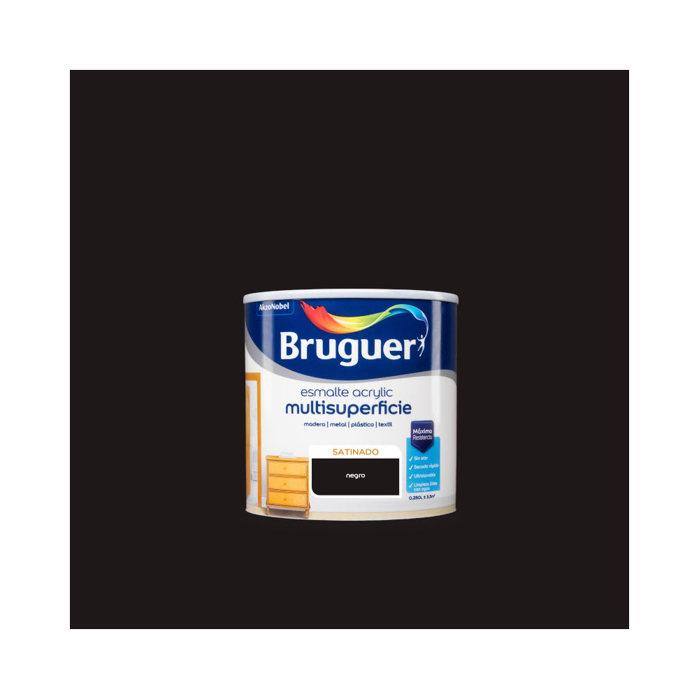 BRUGUER ACRYLIC SATINADO NEGRO 0,25 L BRUGUER ACRYLIC SATINADO NEGRO 0,25 L