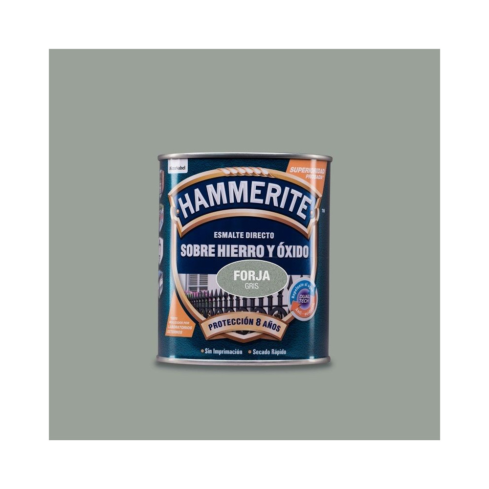 HAMMERITE LISO EFECTO FORJA GRIS 0,75 L