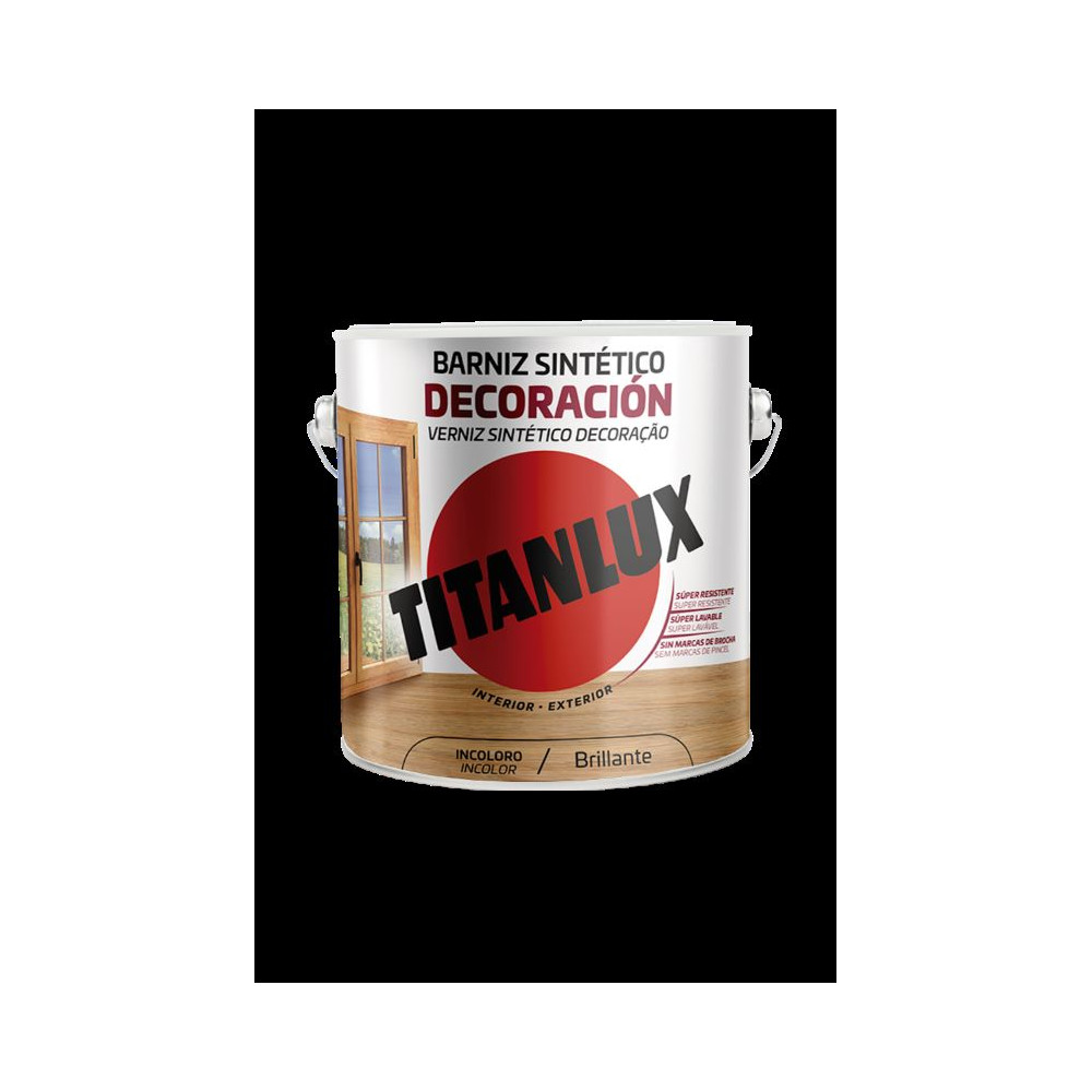 TITANLUX BARNIZ SINTETICO BRILLO INCOLORO 0,25 L TITANLUX BARNIZ SINTETICO BRILLO INCOLORO 0,25 L