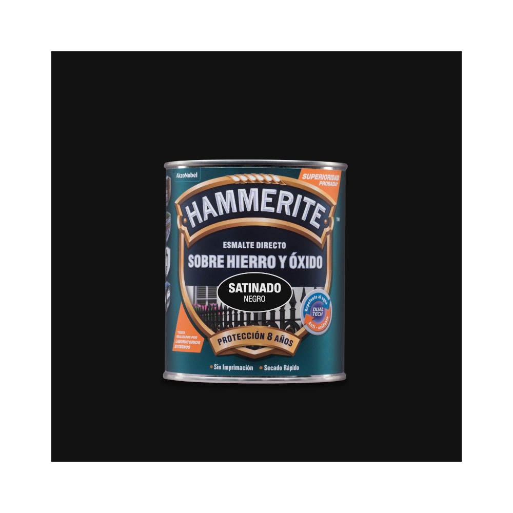 HAMMERITE LISO SATINADO NEGRO 250 ML