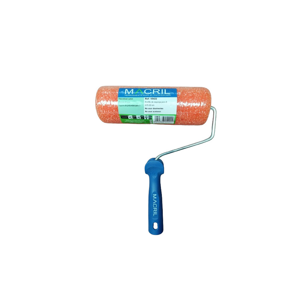 MACRIL 15422 RODILLO PICAR PORO 3 D75 22 CM MACRIL 15422 RODILLO PICAR PORO 3 D75 22 CM
