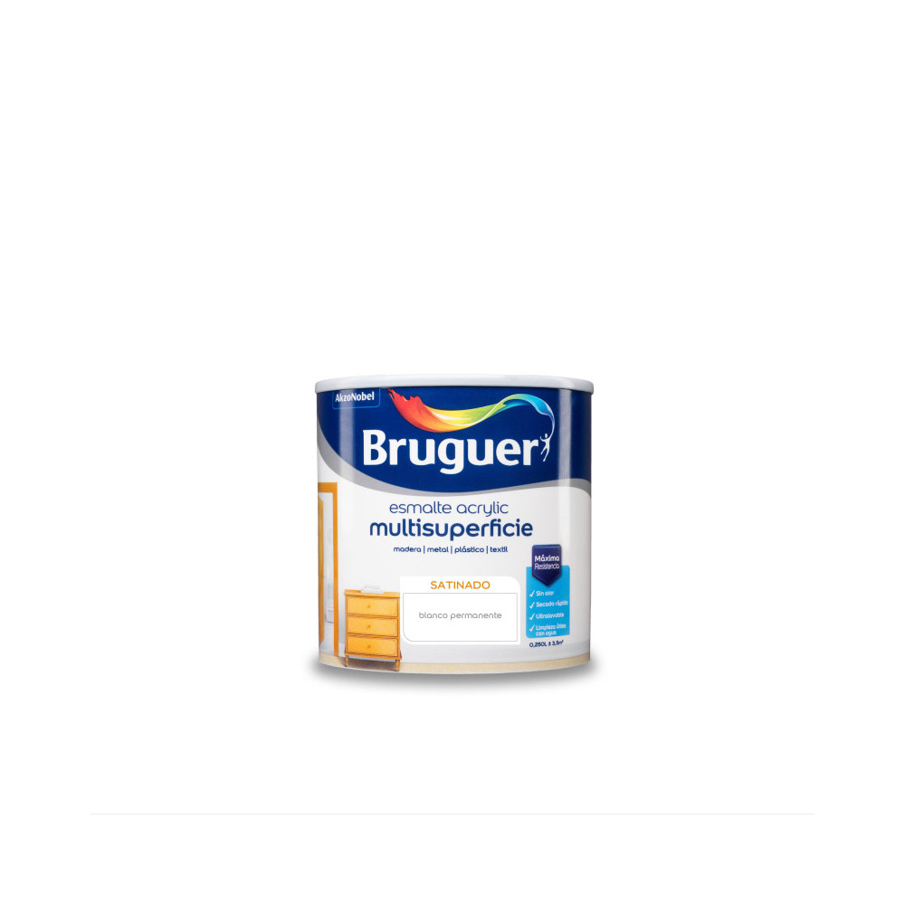 BRUGUER ACRYLIC SATINADO BLANCO PERMANENTE 0,25 L