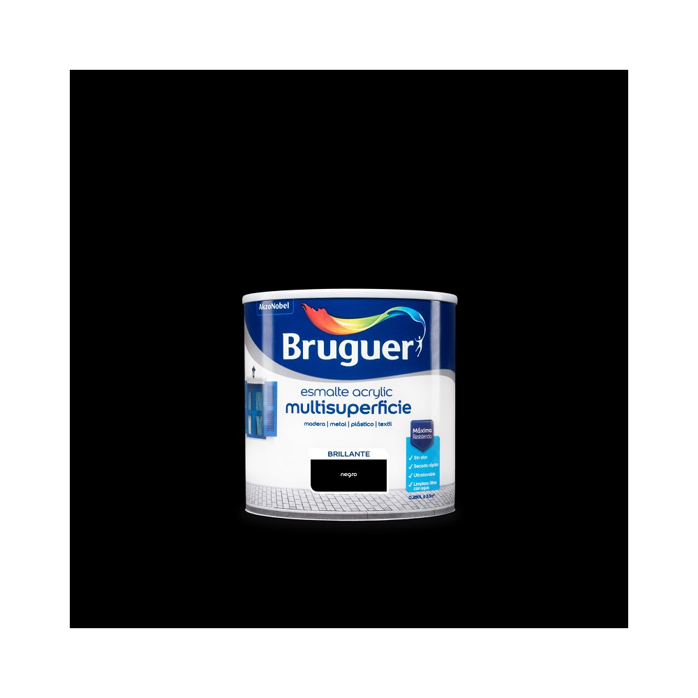 BRUGUER ACRYLIC BRILLO NEGRO 375 ML (baja)