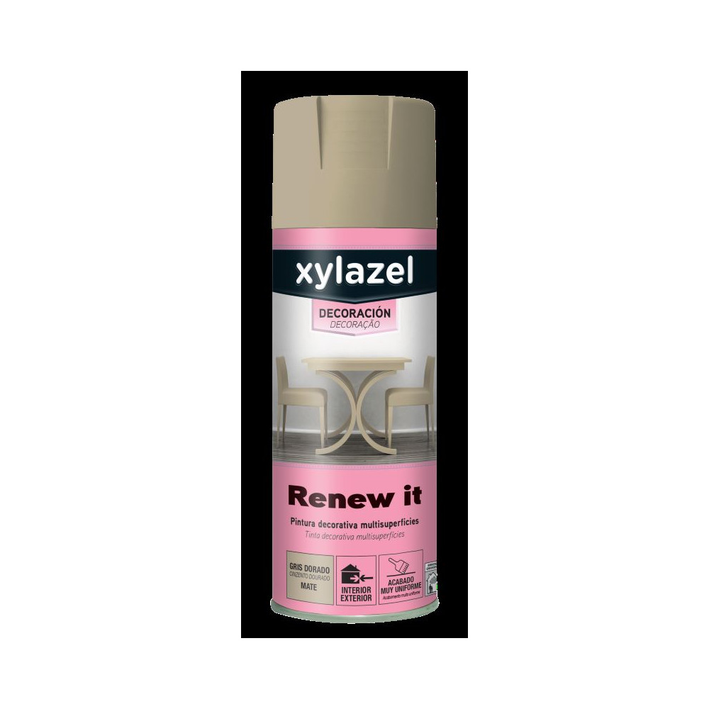 XYLAZEL RENEW IT SPRAY MATE GRIS DORADO 400 ML (baja) XYLAZEL RENEW IT SPRAY MATE GRIS DORADO 400 ML (baja)