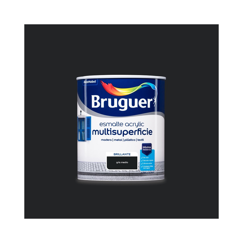BRUGUER ACRYLIC BRILLO GRIS MEDIO 0,75 L
