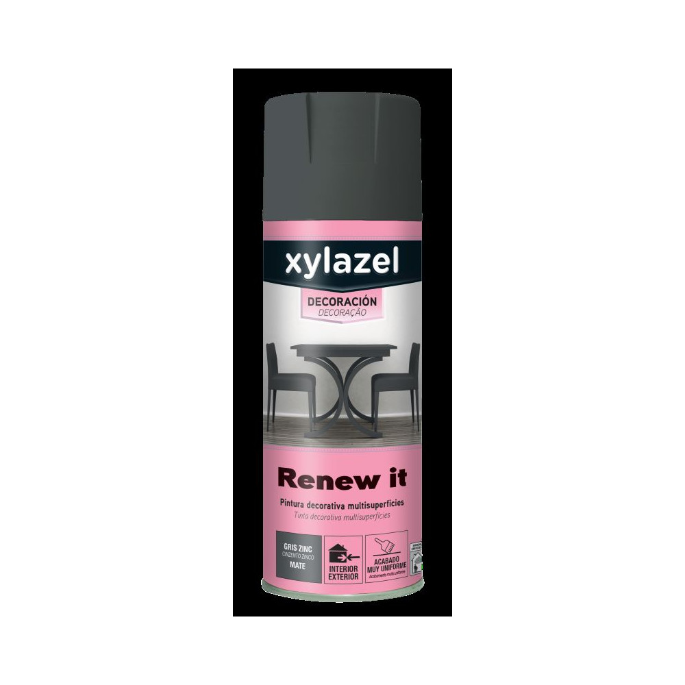 XYLAZEL RENEW IT SPRAY MATE GRIS ZINC 400 ML (baja) XYLAZEL RENEW IT SPRAY MATE GRIS ZINC 400 ML (baja)