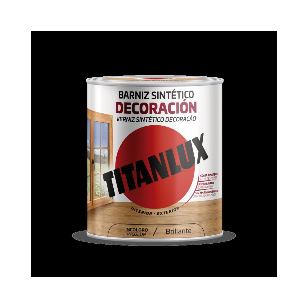 TITANLUX BARNIZ SINTETICO BRILLO INCOLORO 0,75 L TITANLUX BARNIZ SINTETICO BRILLO INCOLORO 0,75 L
