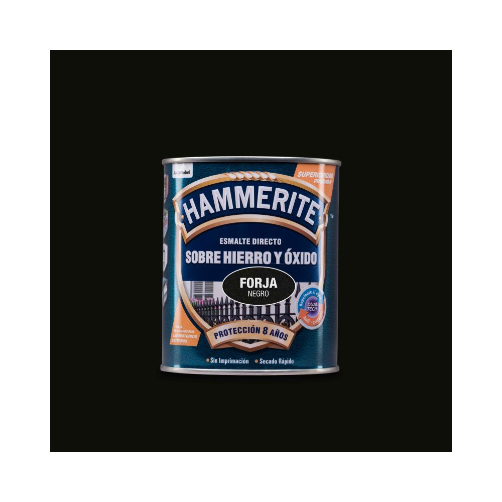 HAMMERITE LISO EFECTO FORJA NEGRO 0,75 L