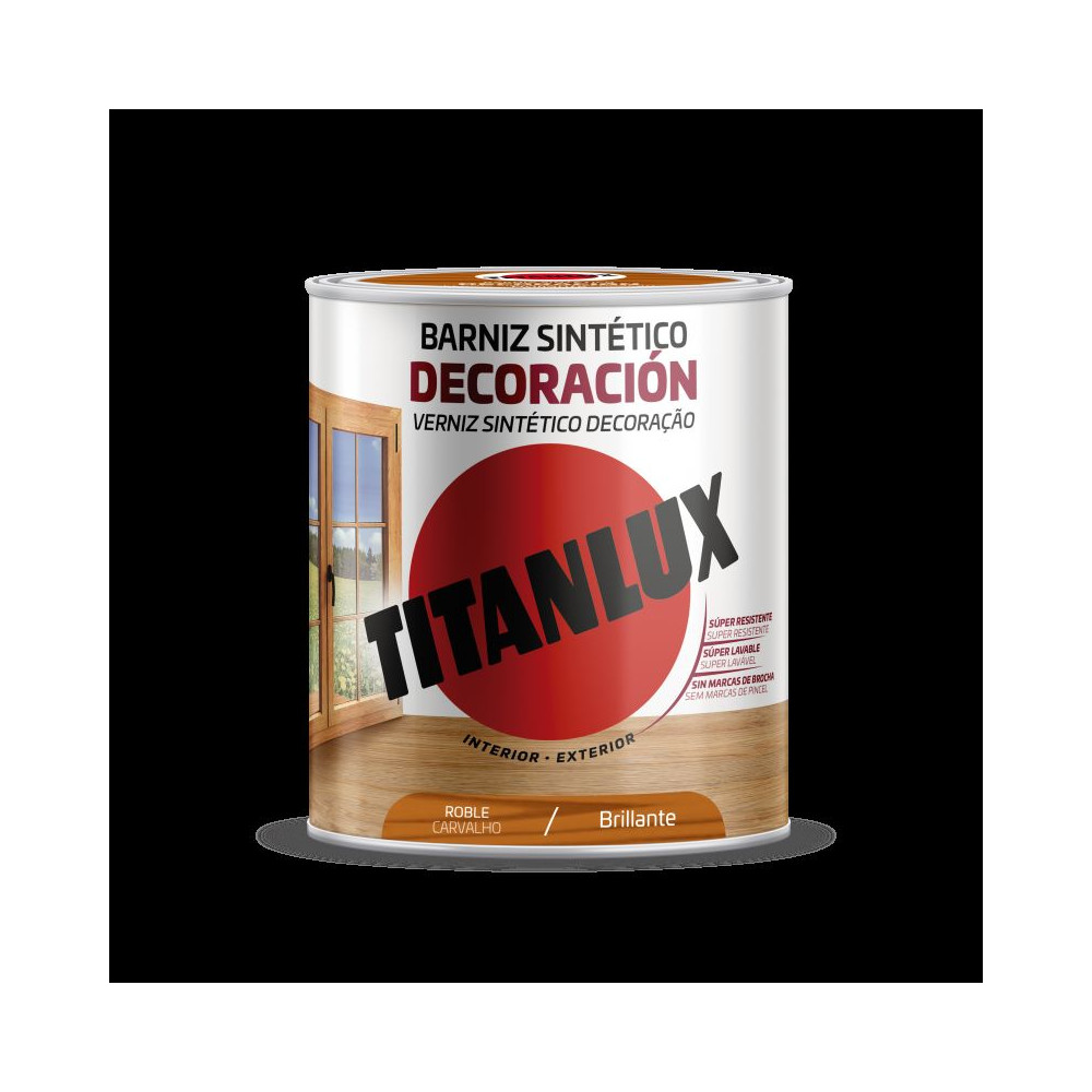 TITANLUX BARNIZ SINTETICO BRILLO ROBLE 0,25 L